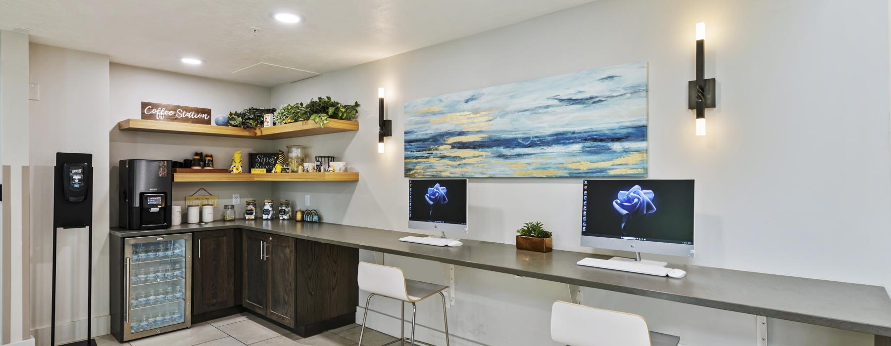 a room with a tv and chairs